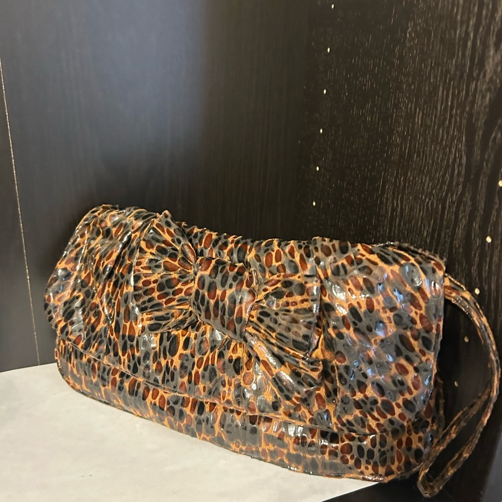 Animal print clutch